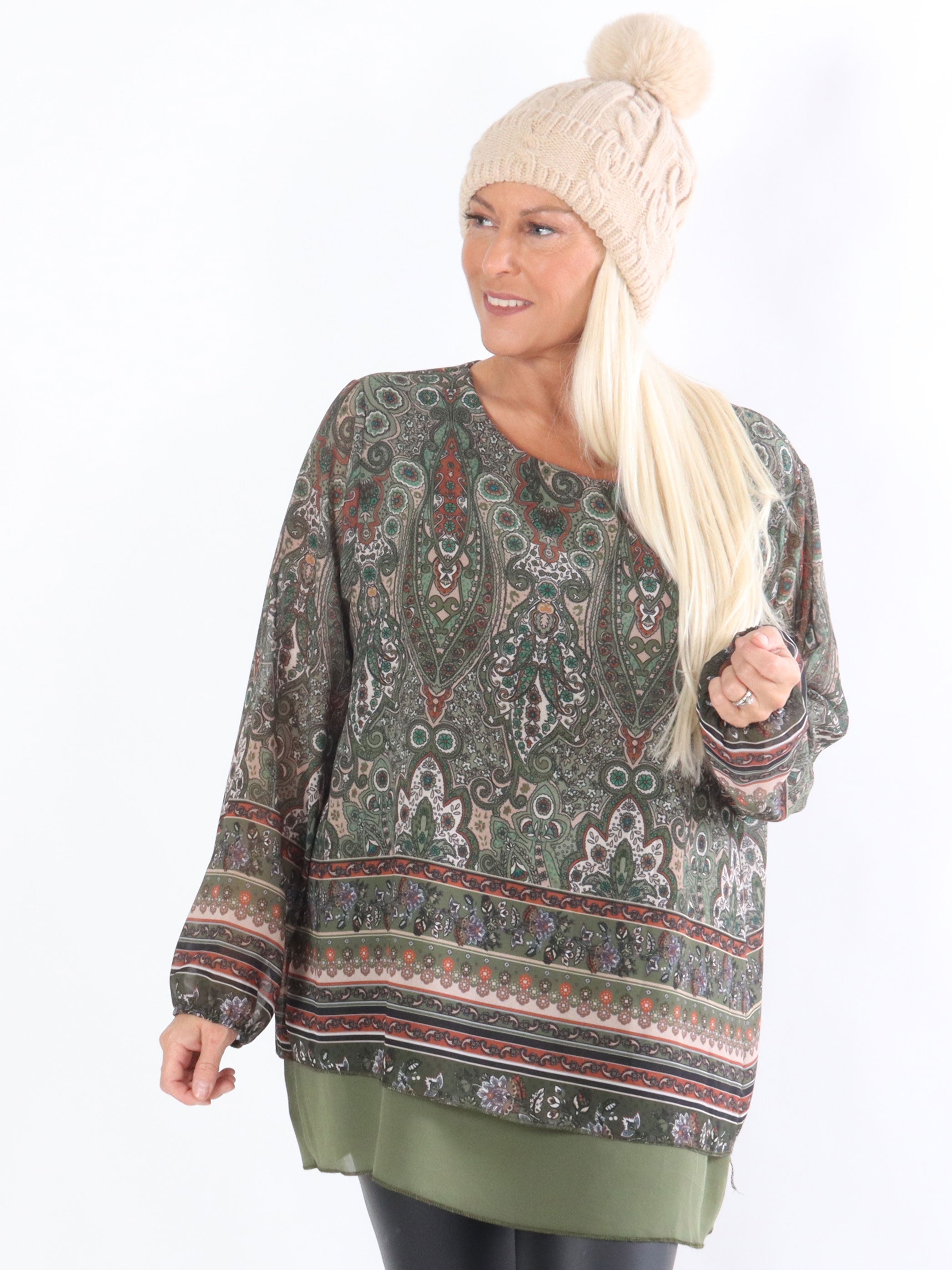 Dido - Tunika med mönstrad chiffong